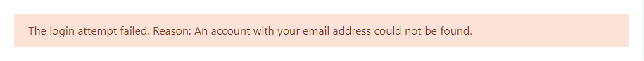 Login attempt failed error